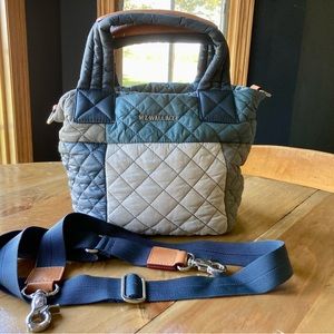 MZ WALLACE Patchwork Tote Blue and Gray